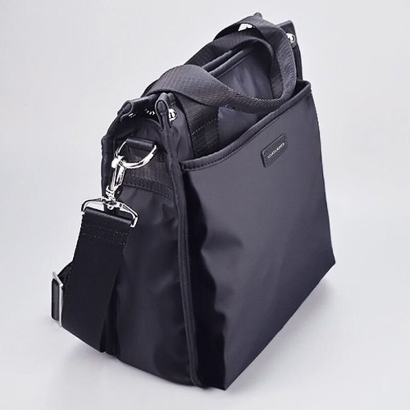 Colrtn Kwecr男士斜挎包2026新款休闲手提电脑包商务公文包大容量单肩包奢侈品 CK黑色大号32*27*11.5