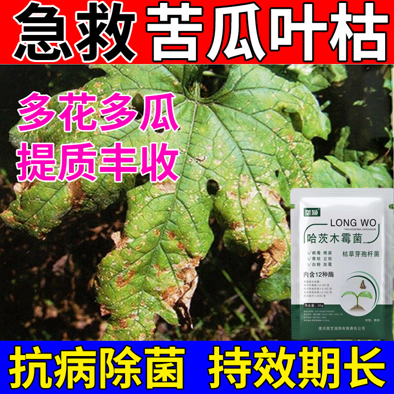 垄颖苦瓜叶枯专用肥叶黄卷叶霜霉病灰霉病蔓枯病枯萎病角斑软腐水溶肥