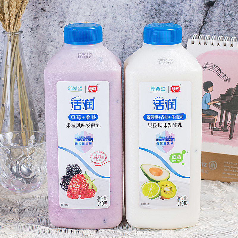 【京品严选】活润酸奶 新希望活润910g桶装大桶酸奶装大果粒风味发酵