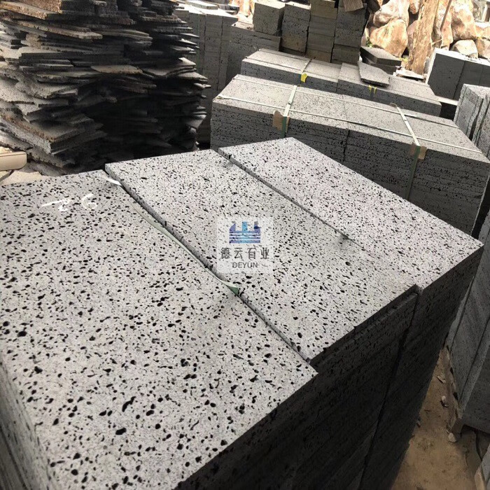 聚益天然火山岩洞石板火烧石地砖定制别墅庭院地面室内外装饰岩板瓷砖