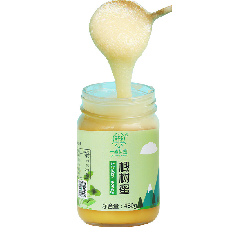 一春伊蜜 FORTY-FIVE NORTH一春伊蜜 椴树蜜国标 480g蜂蜜 冲调水饮 调味搭配 椴树蜜国标480g*1瓶