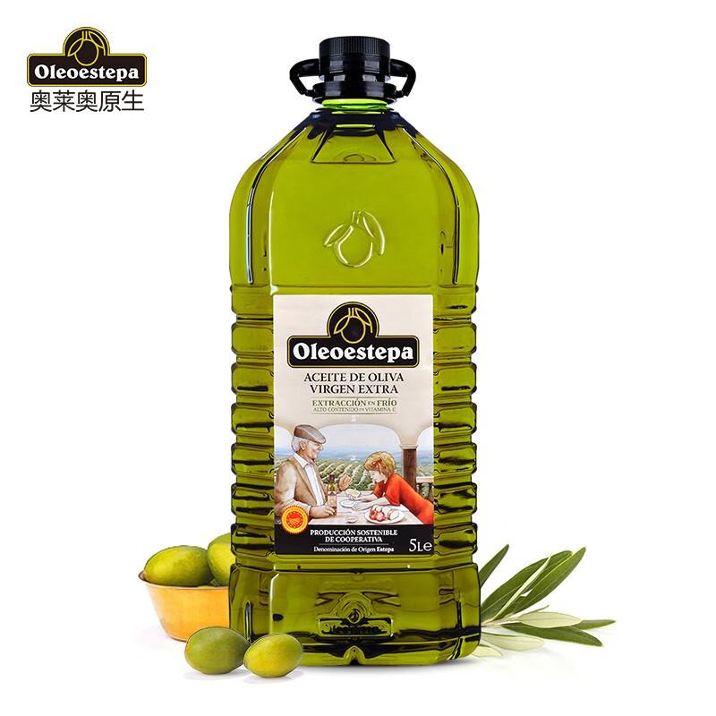奥莱奥原生原产地保护PDO特级初榨橄榄油西班牙原装进口宝宝食用植物油 经典5000mlPET