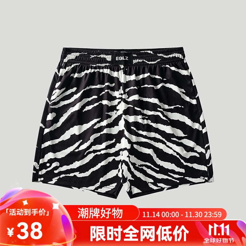 EQLZ官方篮球运动五分短裤美式印花男情侣夏季无中生有 白虎 XL