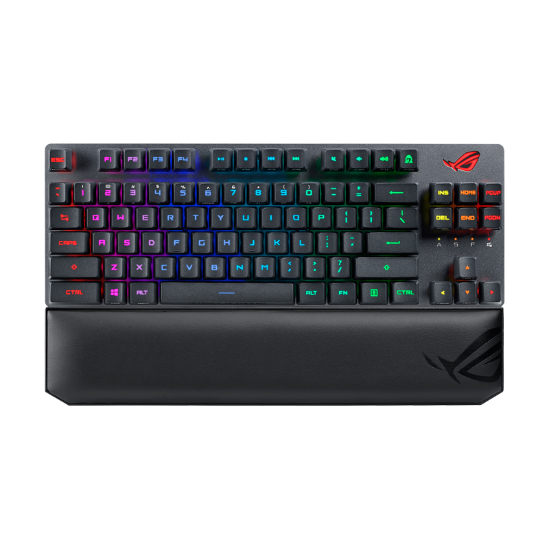ROG 玩家国度 游侠RX TKL ABS版 游戏机械键盘87键盘布局 有线/无线/蓝牙三模 光学触发机械红轴 RGB RX光轴