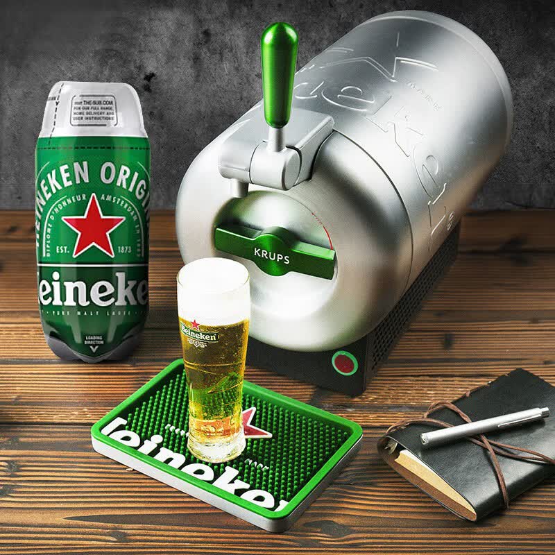 guen【进口品质】heineken/喜力啤酒原味啤酒机胶囊2/l*5/支酒店水具