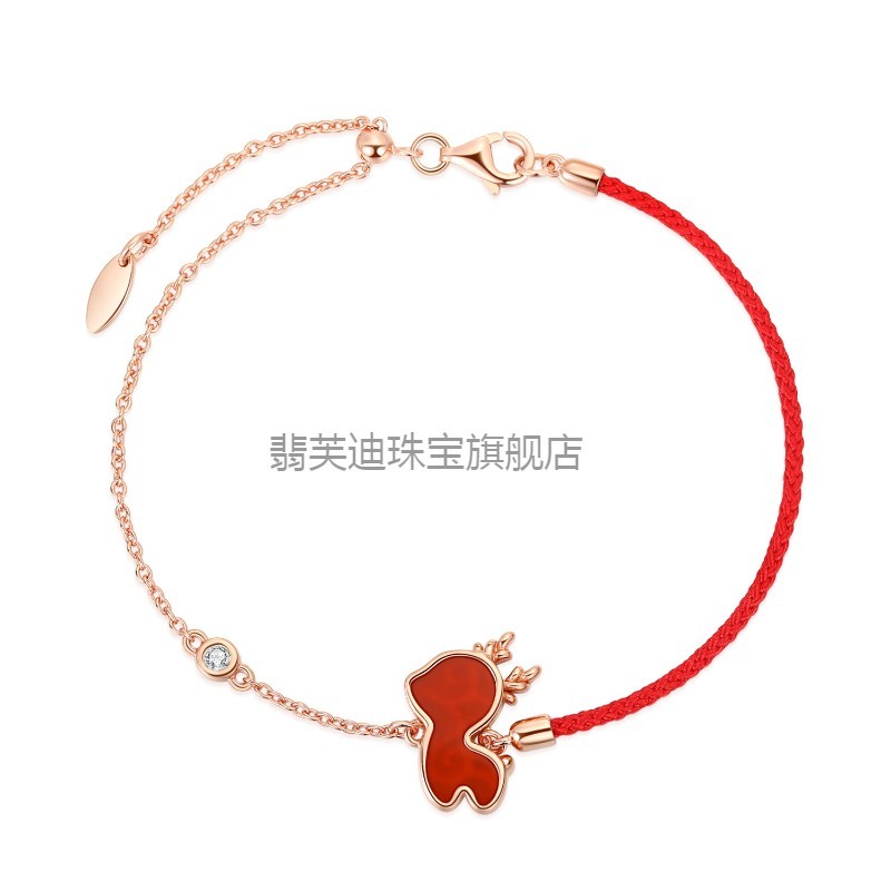 snqp高端品质鸿鹿赐瑞手链月石缘一路有你鹿女银小鹿小众设计手绳送女