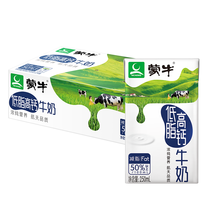 MENGNIU 蒙牛 低脂高钙牛奶 250ml*24盒 礼盒装