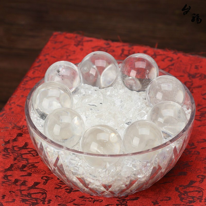 顶盈 天然白水晶贵人阵 水晶摆件 办公室天然球 家具装饰品 书房摆设
