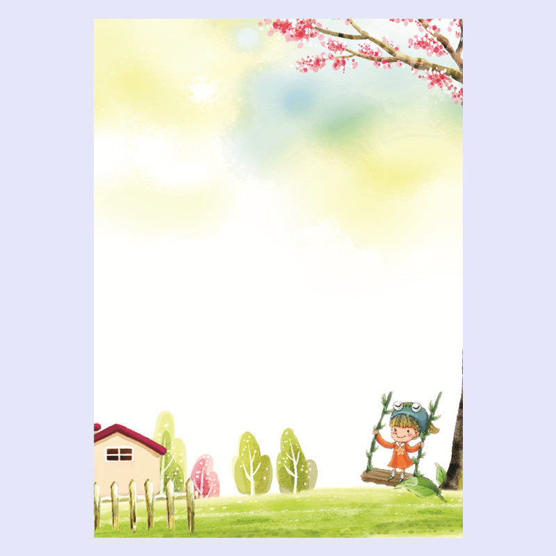 丹熙个性书写纸a4彩色信纸花纹打印纸带图案a4卡通花色打印信纸 19号