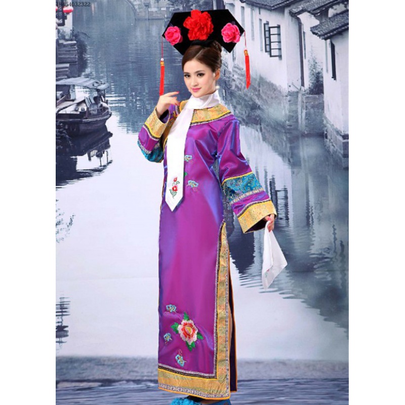 伊必圣 清朝服装女连体格格古装演出服旗袍皇后妃子宫甄嬛传宫廷戏服