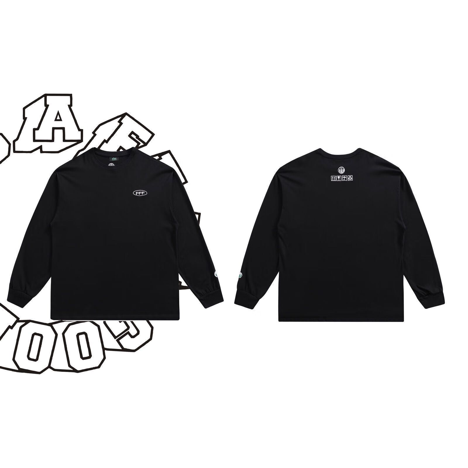 chifi&keiffff联名afgk马思唯长袖圆领宽松显瘦百搭打底情侣学生 长袖