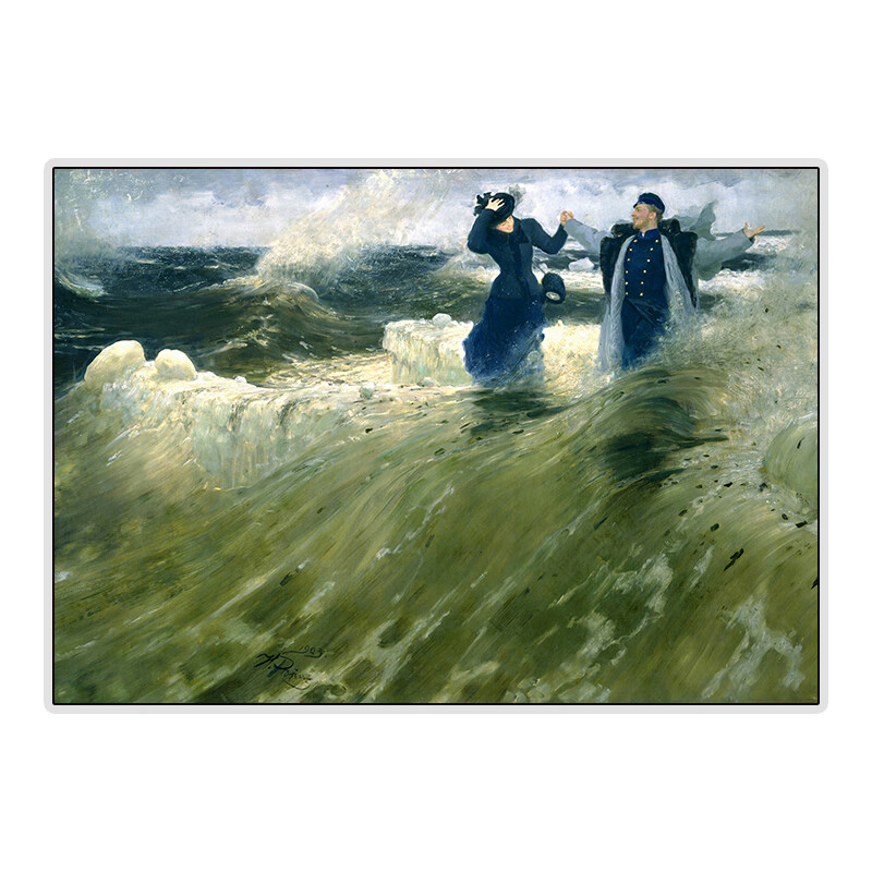 大仟印像列宾 那么自由 世界名画艺术微喷挂画壁画餐厅风景装饰油画