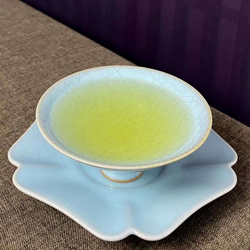 汝誉天下 汝窑茶杯斗笠杯品茗杯主人杯汝州汝瓷玛瑙釉天青色可开片