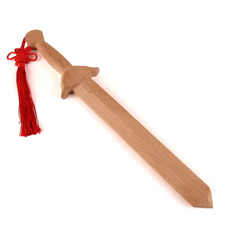 阁桃木剑整木一体道士剑木雕北斗七星剑八卦剑晨练小孩儿童玩具木剑
