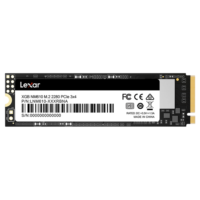 雷克沙（Lexar）NM610 500G固态硬盘M.2 NVMe 笔记本台式SSD固态硬盘 pcie pcie3.0x4通道 固态硬盘500G 标配 SSD M.2 NVME 2280