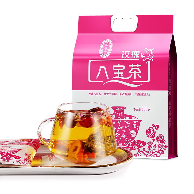 宁安堡八宝茶宁夏特产花茶养生茶分销花草茶八宝茶三泡台 玫瑰八宝茶