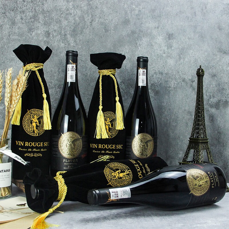 铂尔顿 法国进口16度赤霞珠红酒整箱 金翼天使干红葡萄酒礼盒装 送礼 【金翼天使】2瓶+开酒器+礼袋