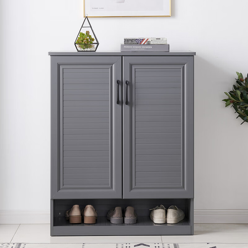 六皕阁全铝合金鞋柜家用门口大容量简约灰色阳台室外储物柜防水防晒