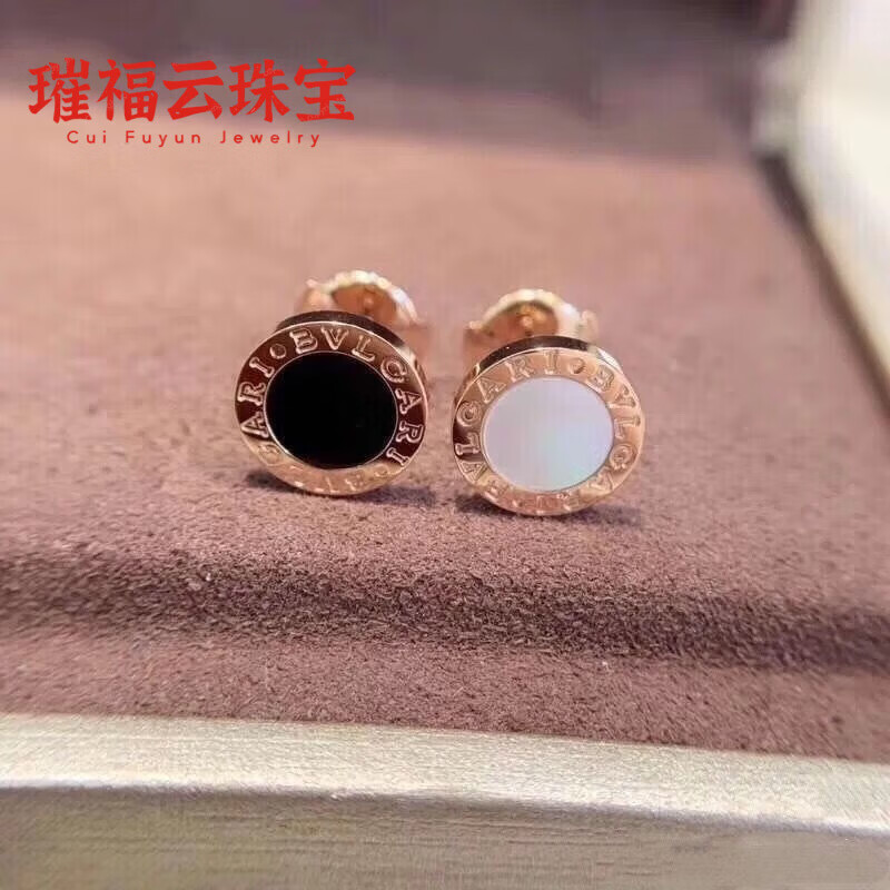 泽彩18K金 罗马数字耳钉酷飒风耳饰宝格家高版本圆饼18K玫 A玫瑰金色白贝壳+玫瑰金色黑玛瑙 京东折扣/优惠券