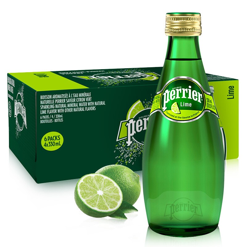 法国进口巴黎水(perrier)气泡水 0卡零糖青柠味饮料 含气饮用水0糖