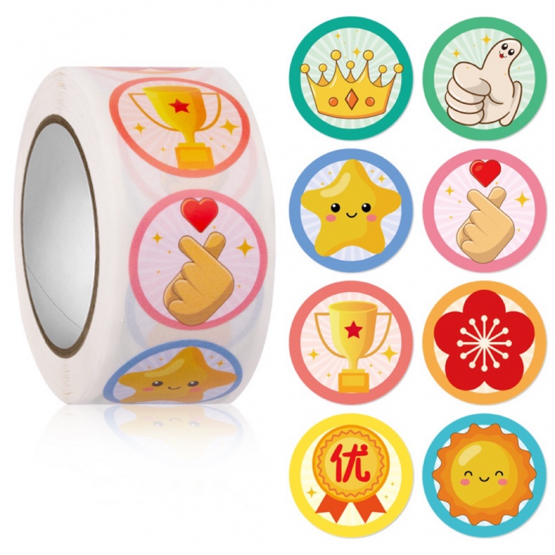 500贴/卷儿童卡通幼儿园小学生奖励表扬贴纸你真棒有进步继续加油自贴
