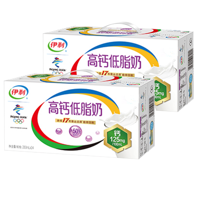 伊利牛奶价格趋势图及推荐商品-高钙低脂奶250ml