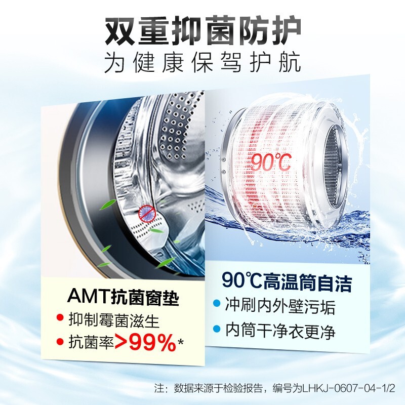 海尔（Haier）超薄滚筒洗衣机小型7公斤kg全自动家用宿舍变频一级能效筒自洁除菌XQG70-B12726