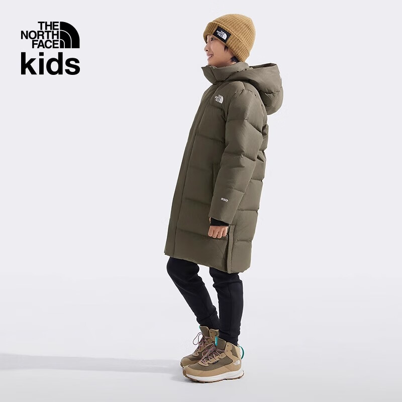 北面（The North Face）童装男女儿童鹅绒长羽绒服户外保暖防泼水|89XX 21L/乌木绿 160  XL（160/76）充绒量约332g