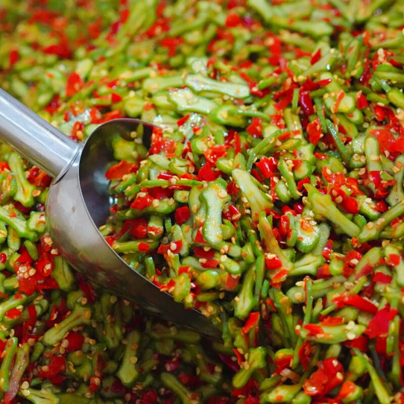 虎钢馋2020新鲜剁椒刀豆 湖南特产农家自制酸辣脆爽剁辣椒刀豆腌制下