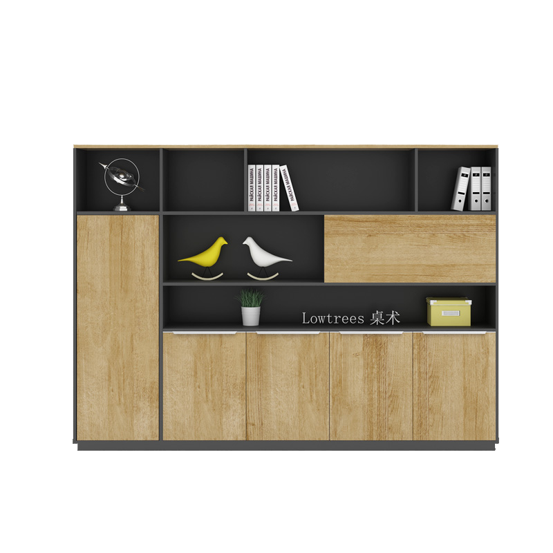 罗氏兄弟 办公家具柜文件柜木质资料柜档案柜老板办公室柜木质现代简约文件柜家用储物柜2000*400*2000mm