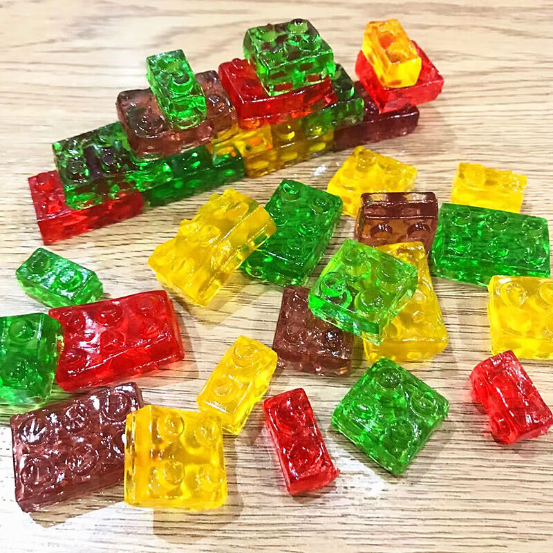 哺食旺阿麦斯4d积木软糖500g橡皮糖混合果味果汁软糖qq糖零食 4d积木