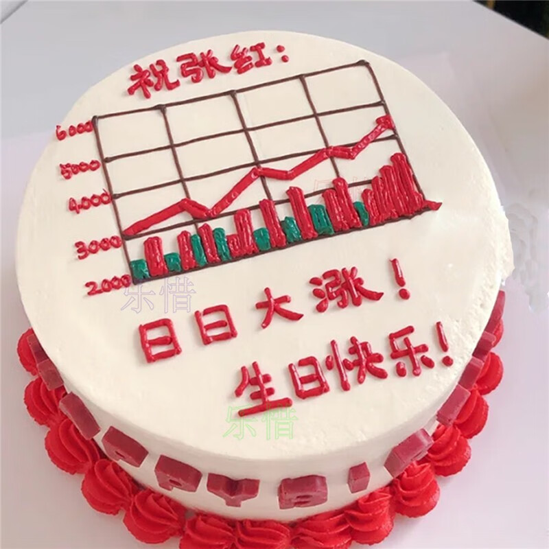 乐惜创意定制股票生日蛋糕同城股市涨停送长辈全国北京上海广州深圳