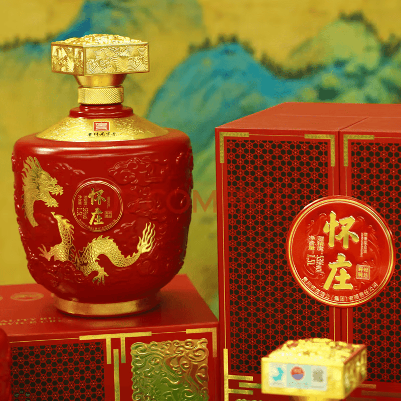 怀庄1983龙禧酒 53度 酱香型 怀庄龙年纪念酒 高端礼盒整箱装 中秋节送礼 53%vol 1500mL 1坛 辉煌腾达/含礼袋