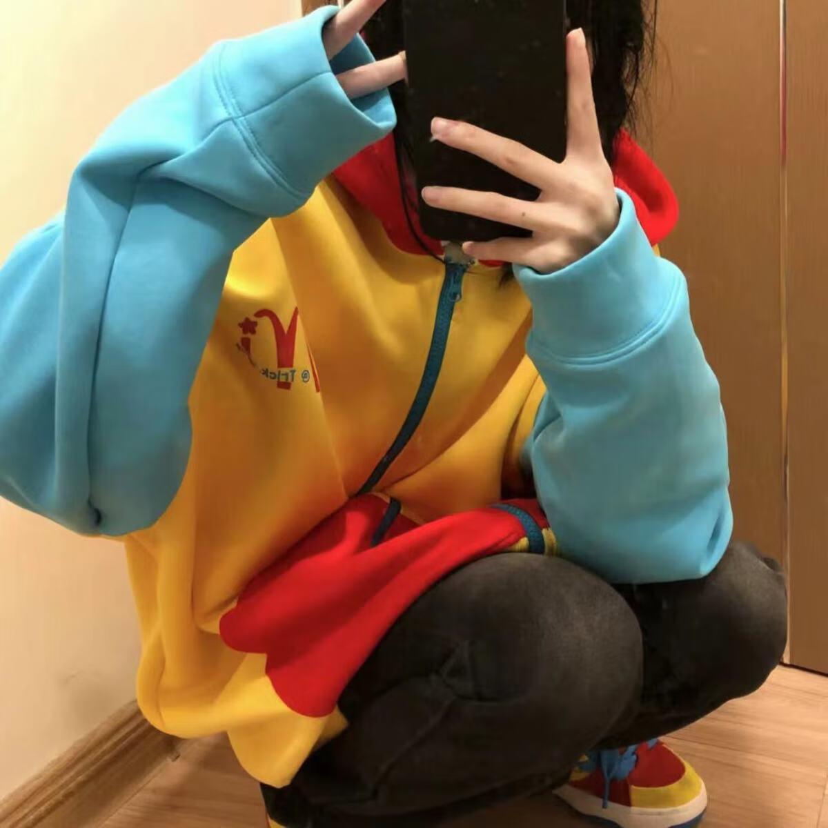 xwdkq猪猪侠卫衣ins风美式复古印花外套麦门永存个性校园风女潮 图片