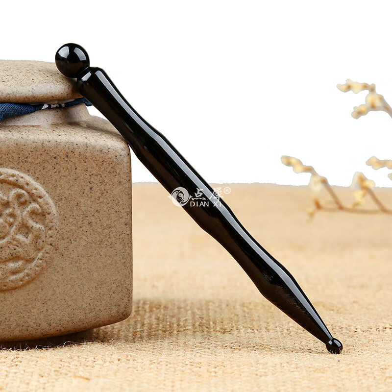 点犀天然水牛角按摩美容棒点穴笔采耳穴松筋棒拨筋棒女面脸部家用 长