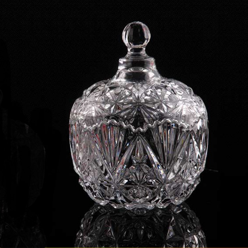 乐艾瑾玻璃糖果罐糖罐糖缸储物零食储存罐北欧创意家用透明干果糖果盅