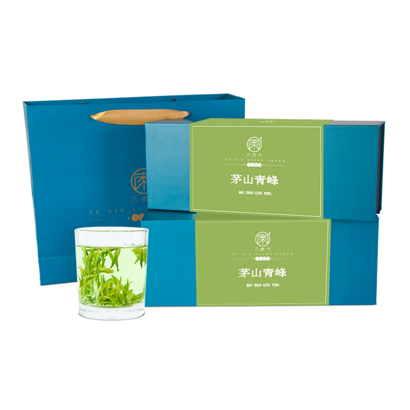 六雨绿茶2024茅山青峰礼盒 金坛特产特级茶叶50g*4罐送外包装盒手拎袋