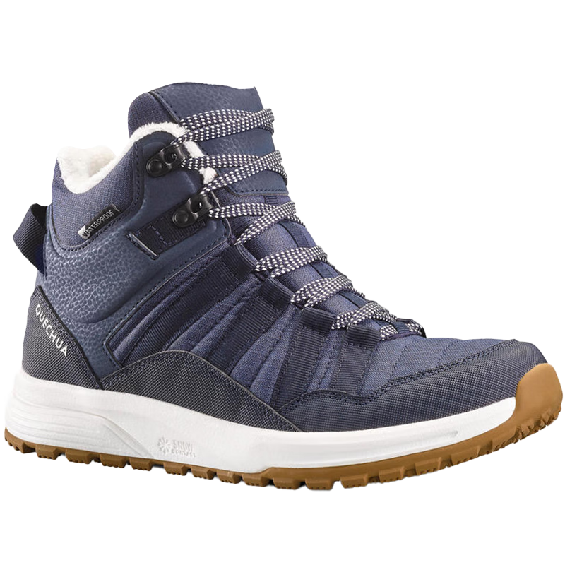 迪卡侬SH100 女式冬季防水保暖徒步鞋 中帮 砚青色 2715913 36码