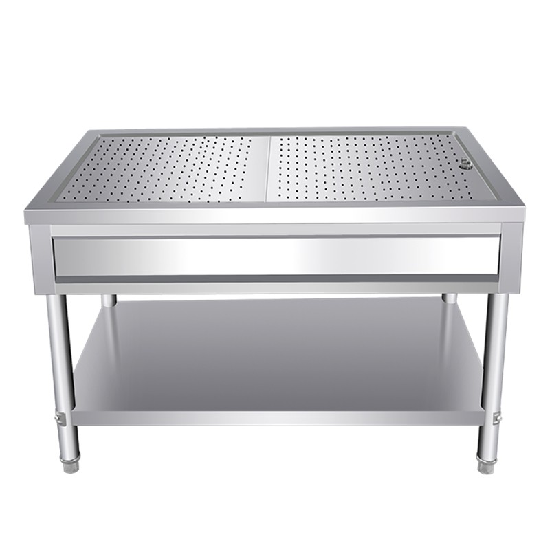 岩立商用玻璃罩蒸菜台快餐保温售饭台不锈钢包子馒头小碗菜浏阳