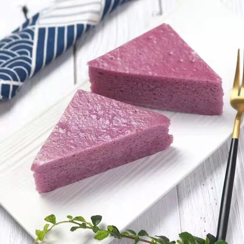 隽颜堂红糖发糕广式马拉糕三角形松糕点心半成品速冻早餐紫薯南瓜艾草