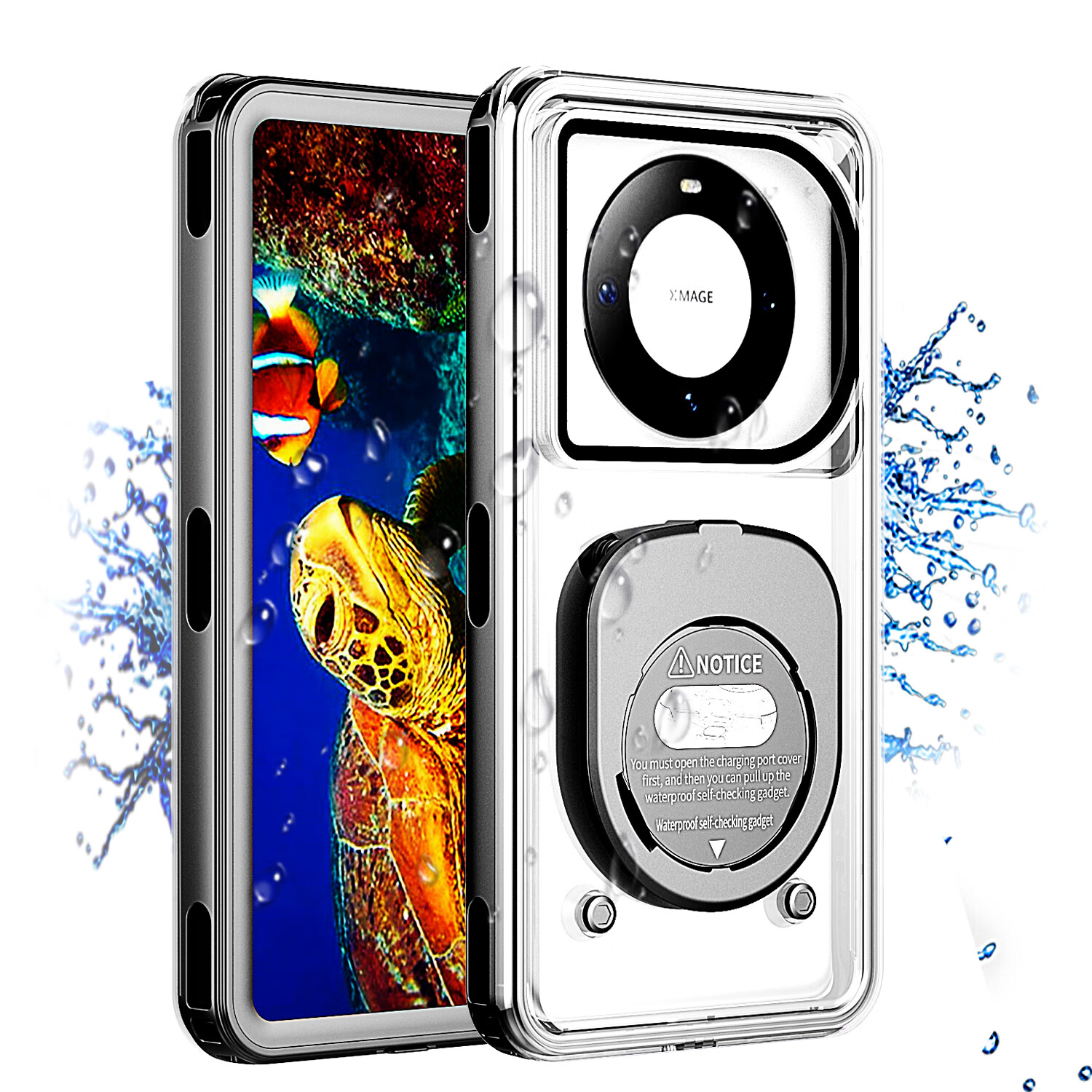客套适用于华为Pura70 Pro/P60防水手机袋mate70pro/60/50可游泳潜水漂流水下触屏高清拍摄通用潜水壳 【时尚黑】三代升级自检款防水壳-全密封防水防尘防摔 华为P60 Pro