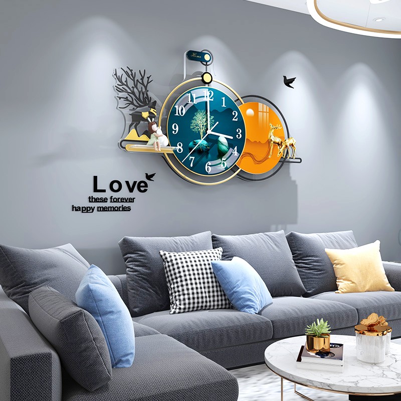 美世达(meisd) 钟表挂钟客厅轻奢现代创意餐厅挂墙时钟家用时尚装饰