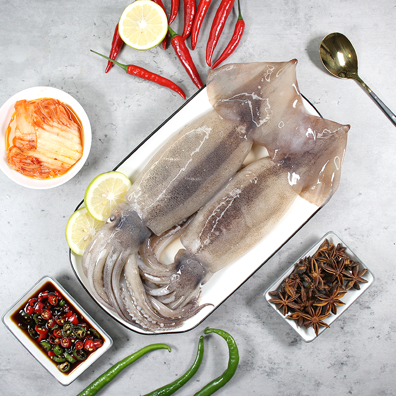 富海锦鲜冻整只鱿鱼800g 2-3条 铁板鱿鱼 火锅烧烤食材 国产海鲜怎么样,好用不?