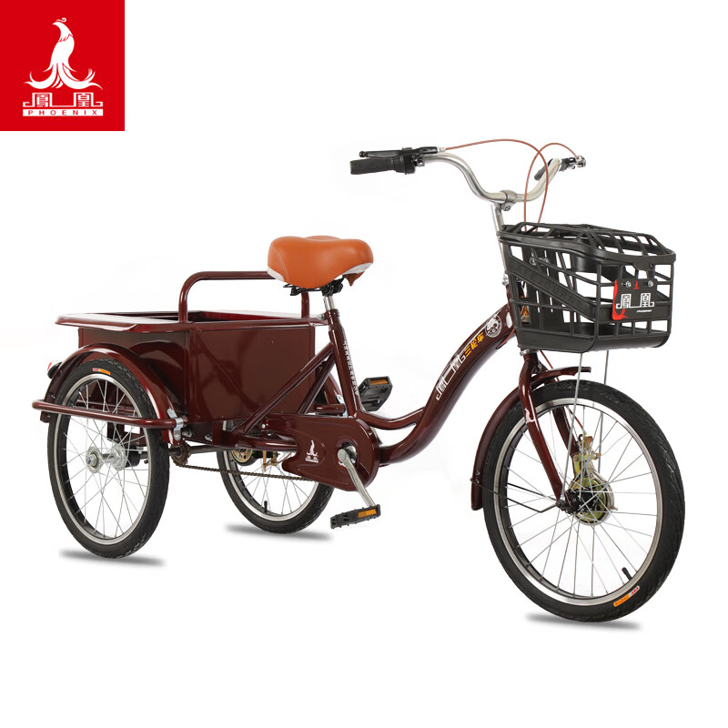 凤凰(phoenix) 凤凰三轮车新款人力脚踩成人老人代步可带人老式脚蹬