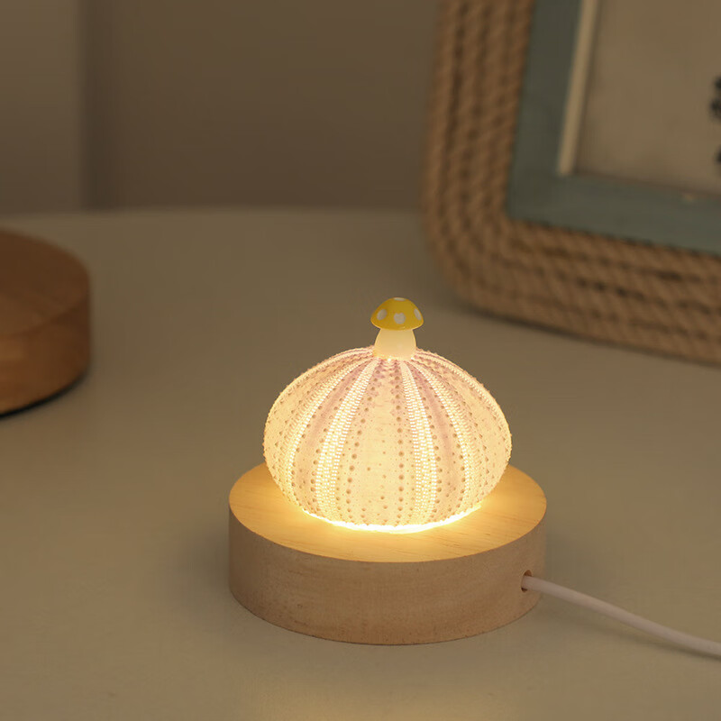 我思我梦楠研学生生日礼物创意贝壳蘑菇小夜灯实用送女生朋小礼品装饰摆件单层贝壳-USB插电款蘑菇灯全套DIY材料包