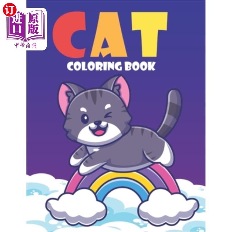海外直订cat coloring book: 30 cat to color, cute cat and kitten