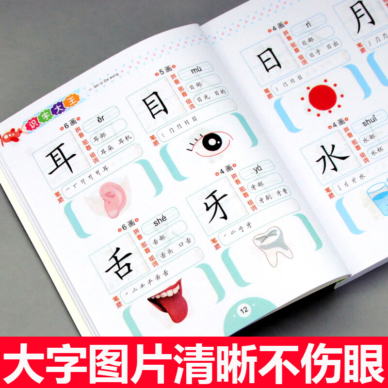 儿童学前看图识字书3-6岁幼儿园1020字 识字大王注拼音版 一年级学前