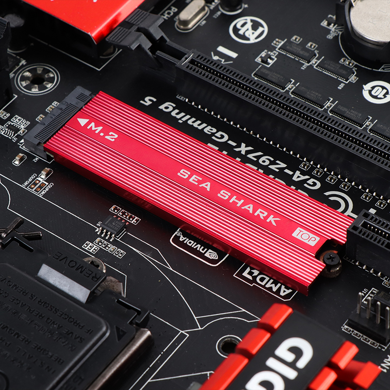 佳翼（JEYI）M2固态硬盘散热片 SSD通用型马甲 nvme散热片 m2散热器 NVME/NGFF 2280 可拆卸 红海鲨