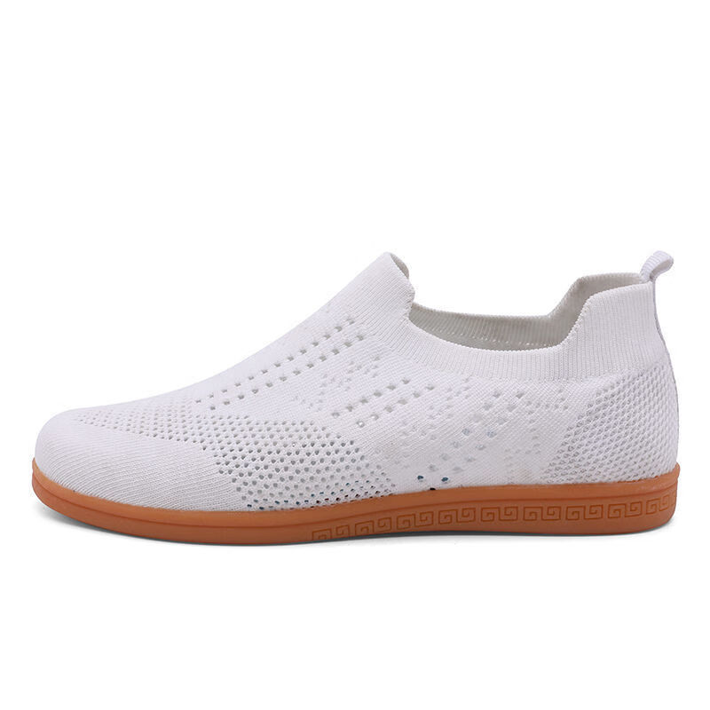 格炫维夏季网眼太极鞋透气牛筋底男女武术鞋练功鞋网布太极拳鞋 白色