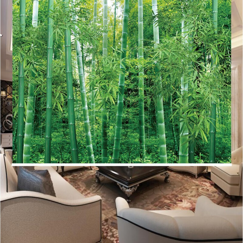 舟裕 竹林树林富贵竹卷帘挂画办公室客厅遮光遮阳上下升降隔断窗帘 18号 加厚全遮光双面图案/平方